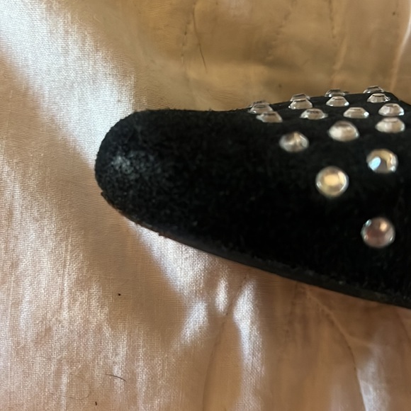 Joie Black Suede Rhinestone Flats | Size 37 - Picture 10 of 12